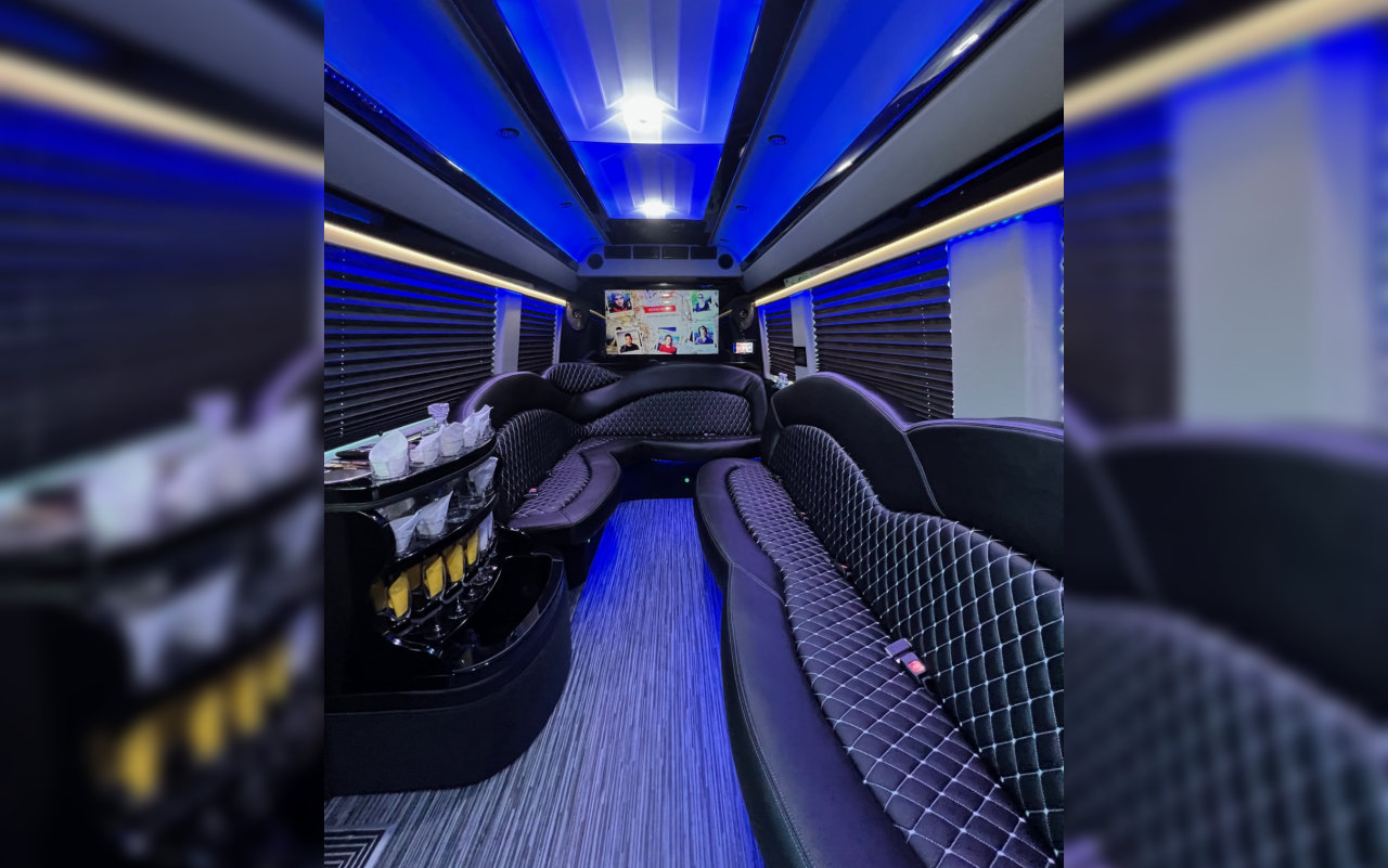inside of luxury car